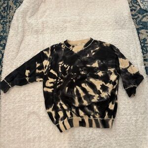 Natural Life Taylor Oversized Cotton Sweater Black and Cream Tie-Dye
